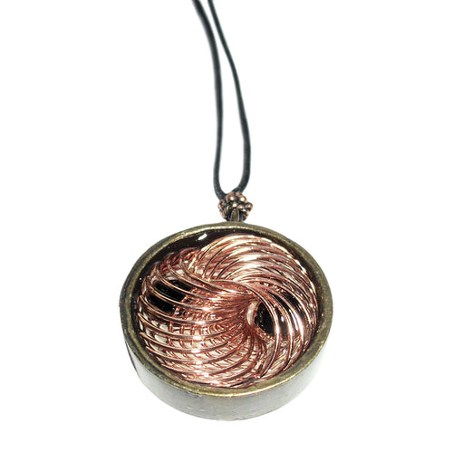 High Power Orgone Pendant - Copper Tone Double Sided Vortex image 1