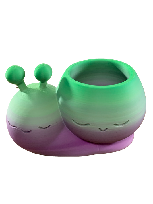 Snail Flower Pot - green purple