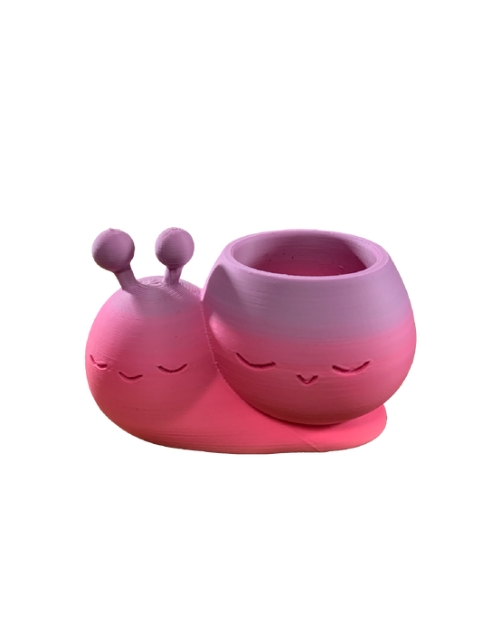 Snail Flower Pot - pink purple