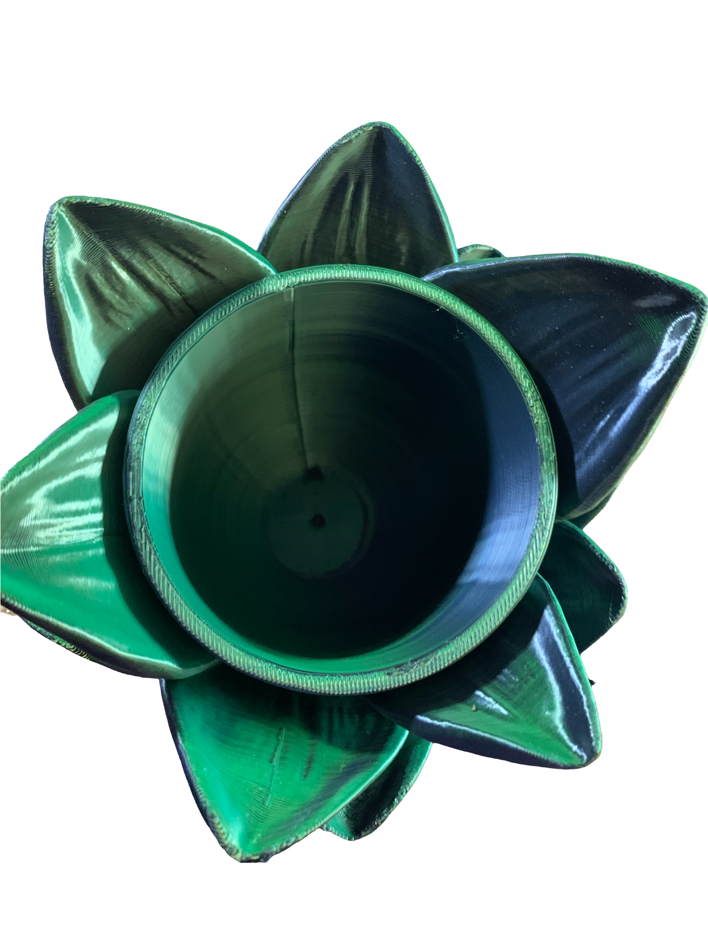 Flower Petals Pot - Shimmering green black yellow