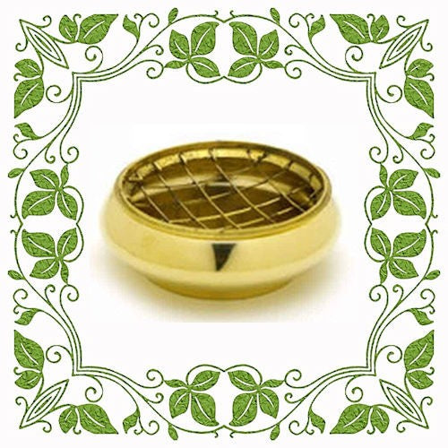 Small Brass Incense Burner With Screen image 0