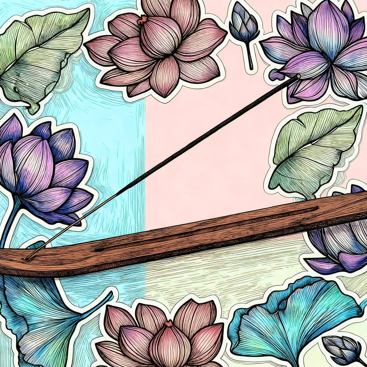 Long Wooden Scoop Incense Holder - 19"