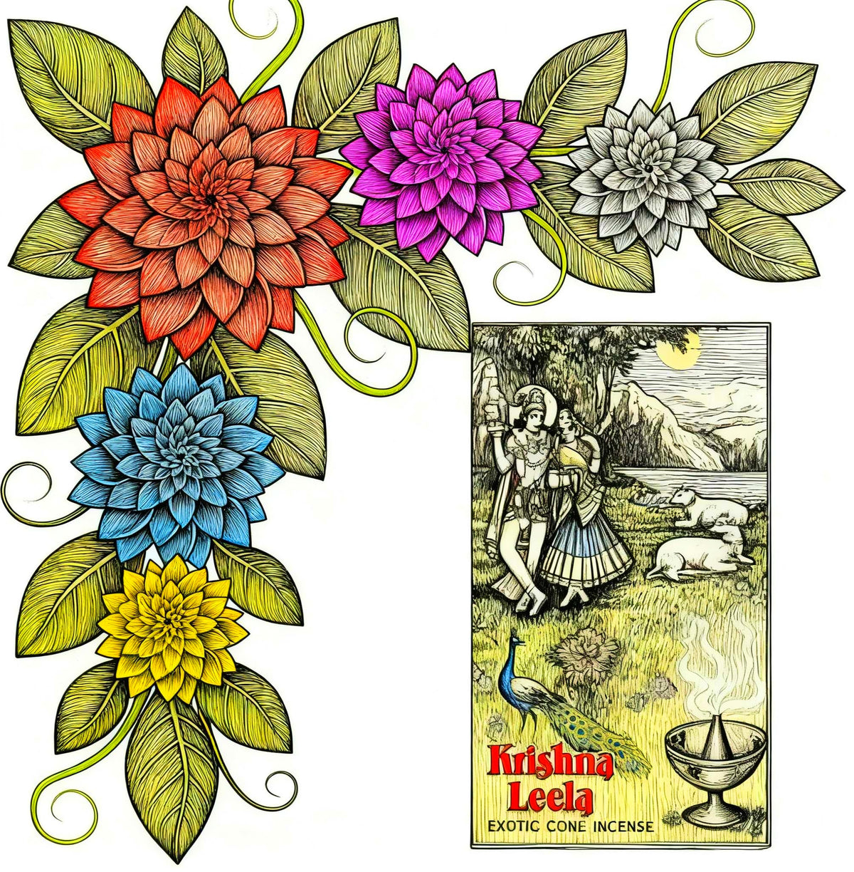 Krishna Leela Variety Incense Cones