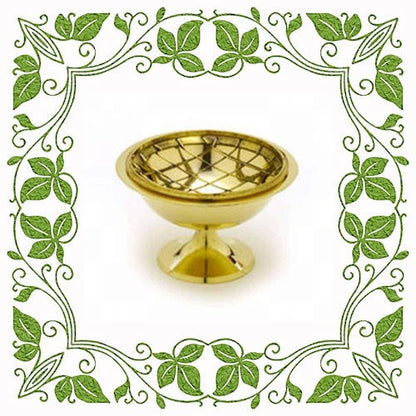 Brass Incense Burner with Stemmed Screen image 0