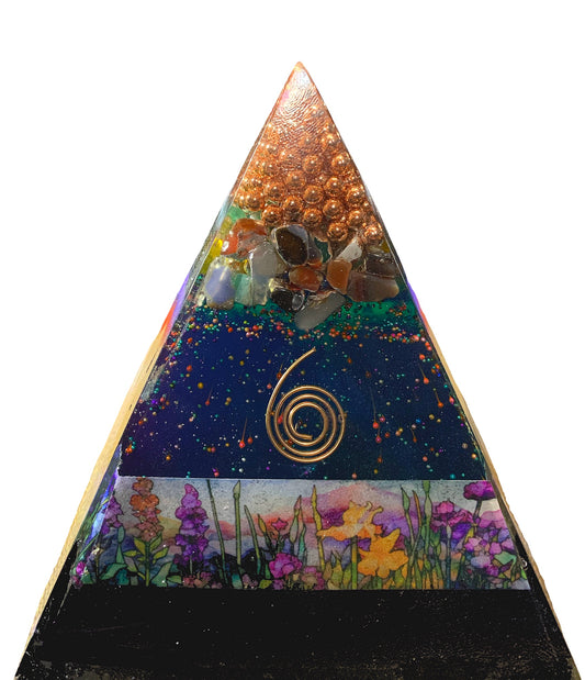 Wanderer Rain of Blessings Orgone Pyramid - Shungite Activated image 1