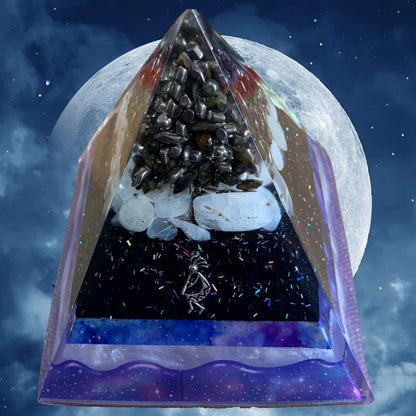 Dancing in the Moonlight Shungite Activated Orgone Pyramid - gratitude, openness image 0