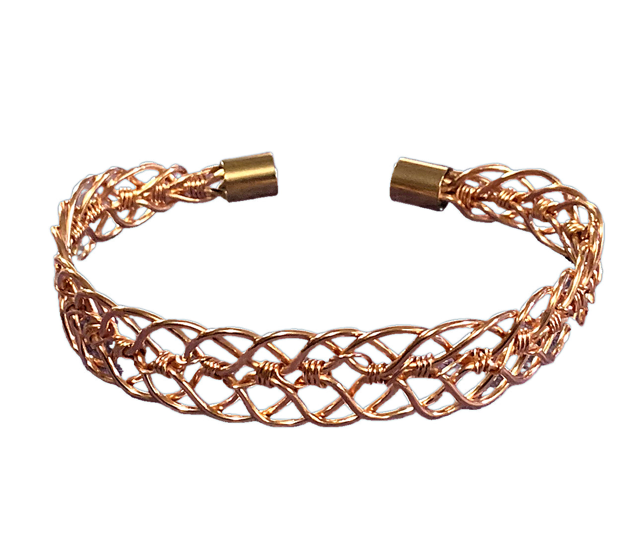 Solid Copper Cuff Bracelet - inner lacing image 1