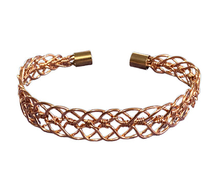 Solid Copper Cuff Bracelet - inner lacing image 1