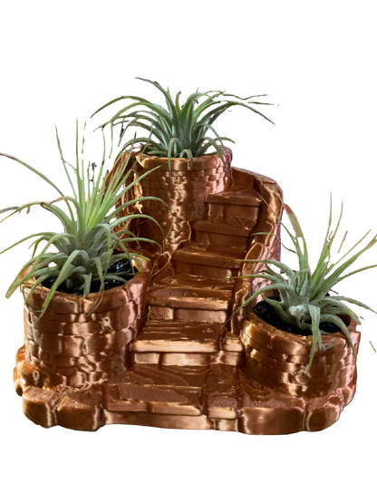 Staircase Garden Flower Pot - copper tone