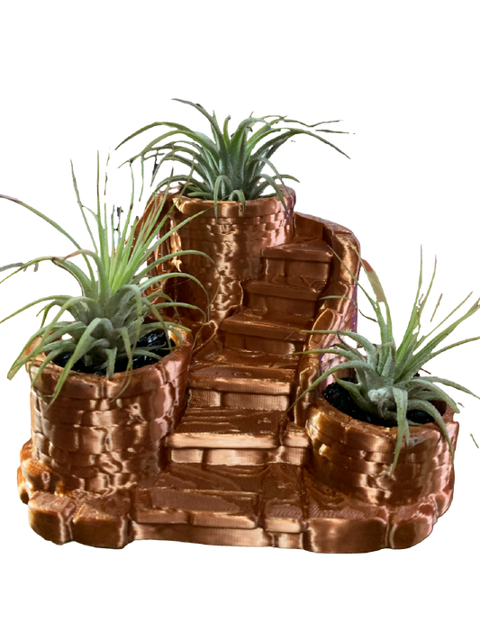 Staircase Garden Flower Pot - copper tone