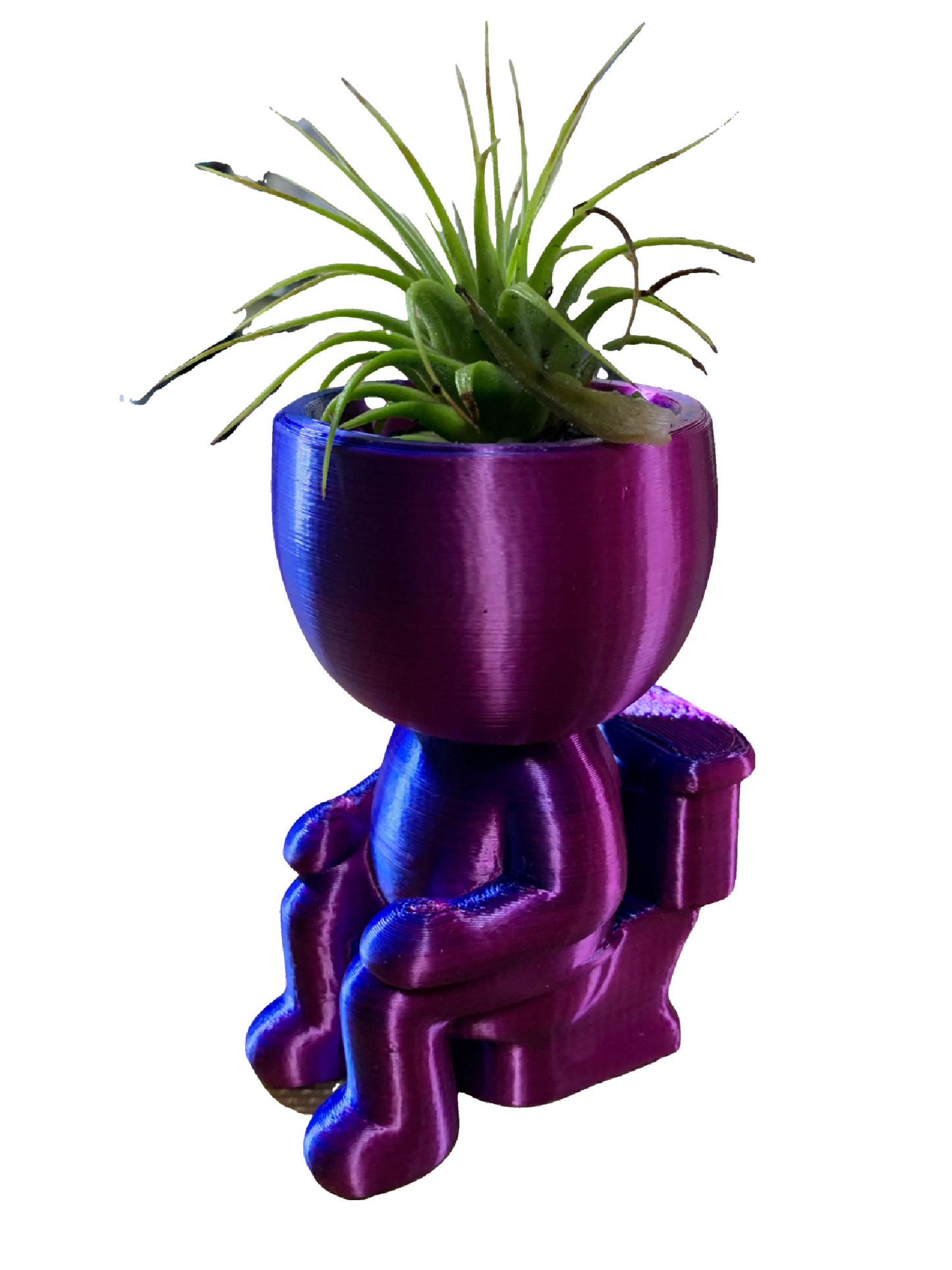 Tiolet Flower Pot - red blue shimmer