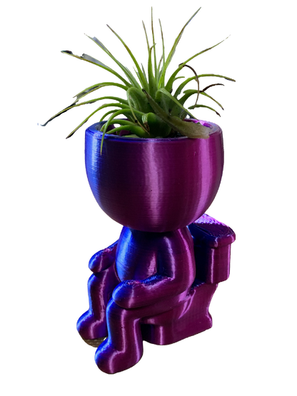 Tiolet Flower Pot - red blue shimmer