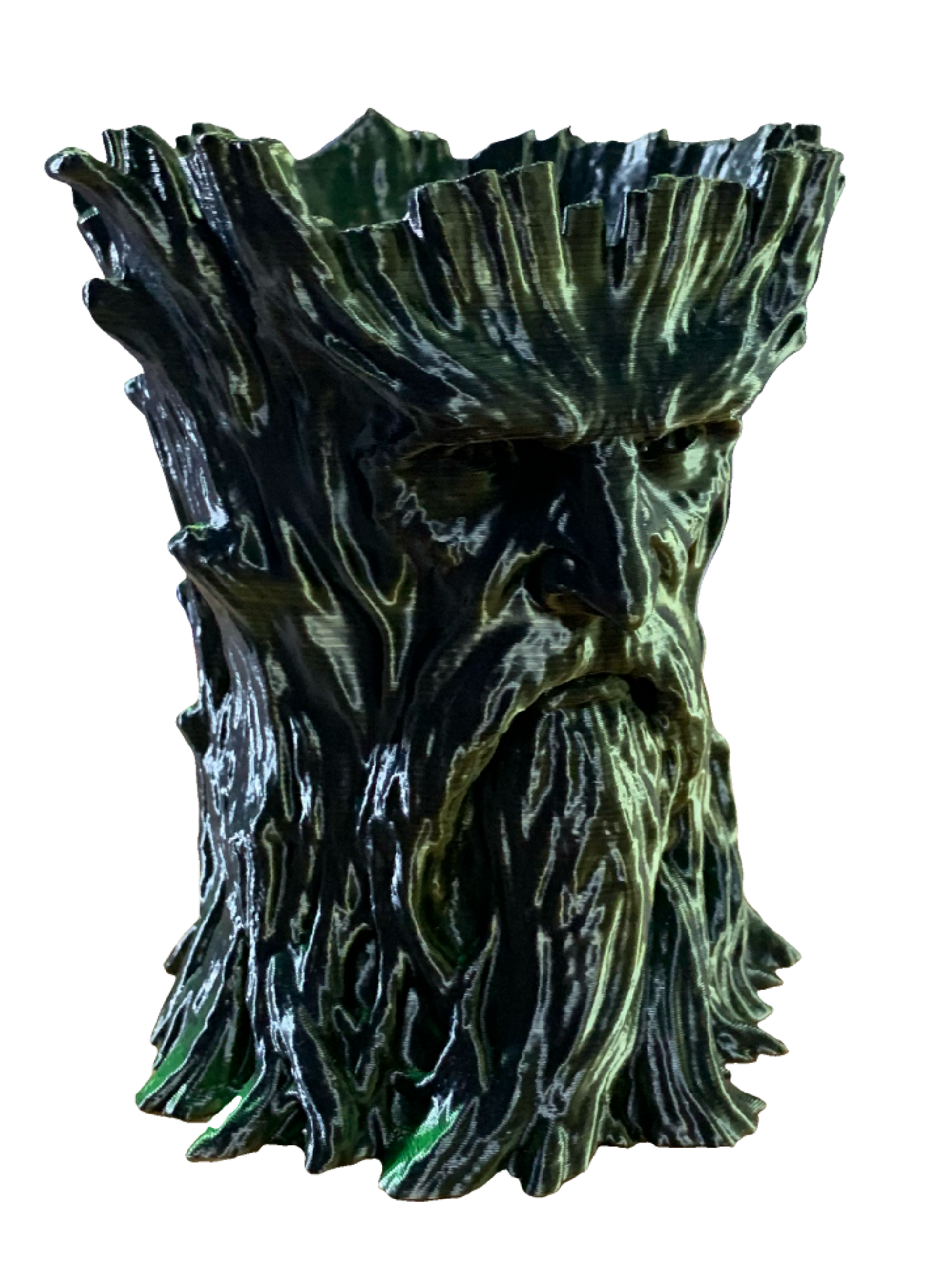 Tree Being Flower Pot - green black shimmer