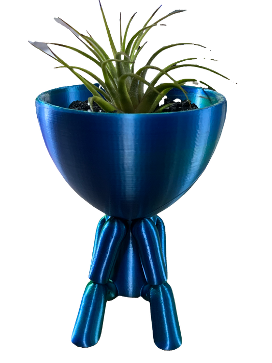 Thinker Flower Pot - blue shimmer