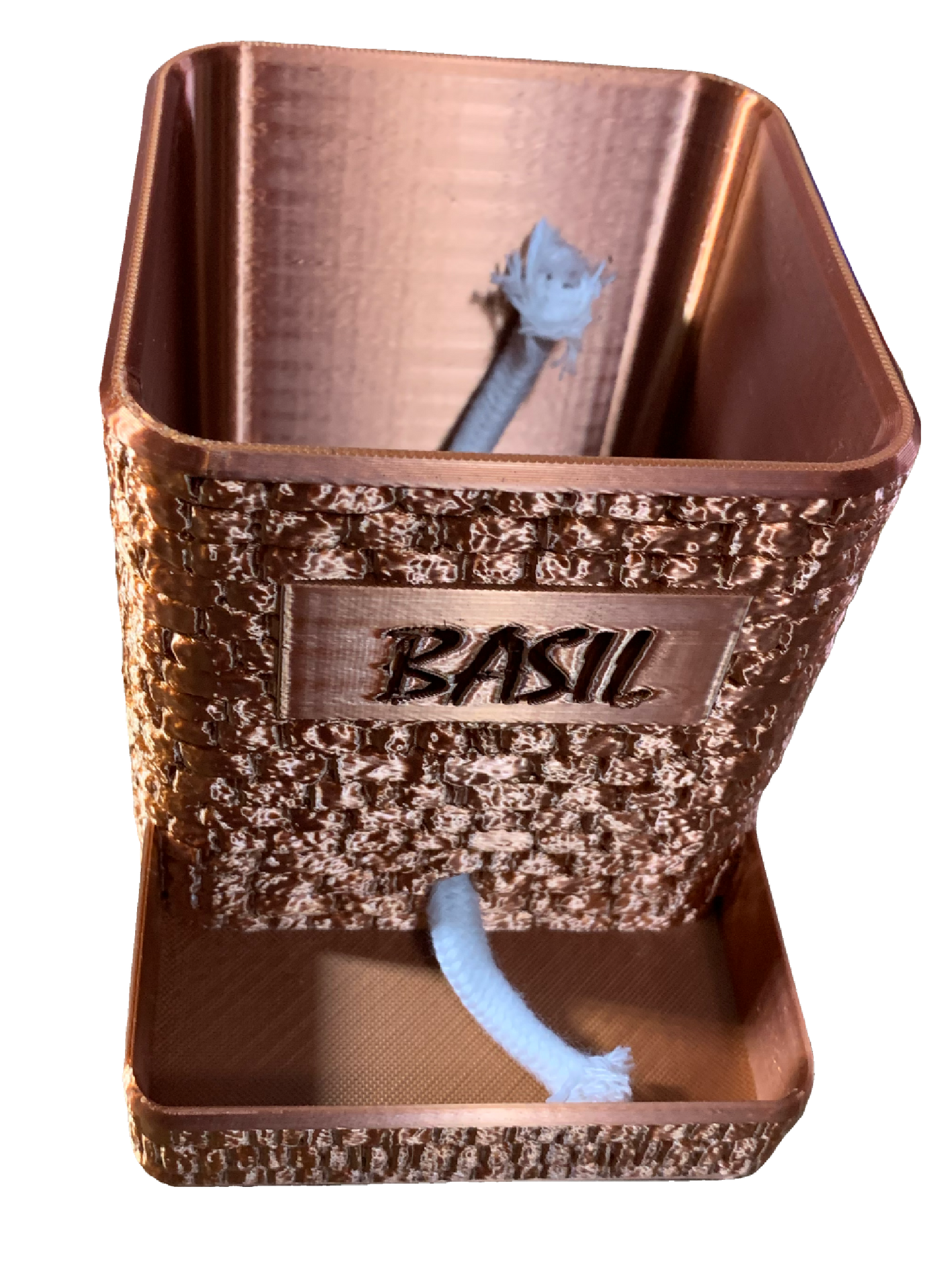Basil Self Watering Flower Pot - copper tone
