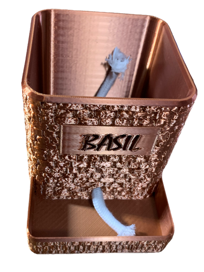 Basil Self Watering Flower Pot - copper tone