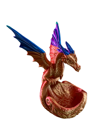 Dragon Nest Flower Pot- red orange electric blue shimmer