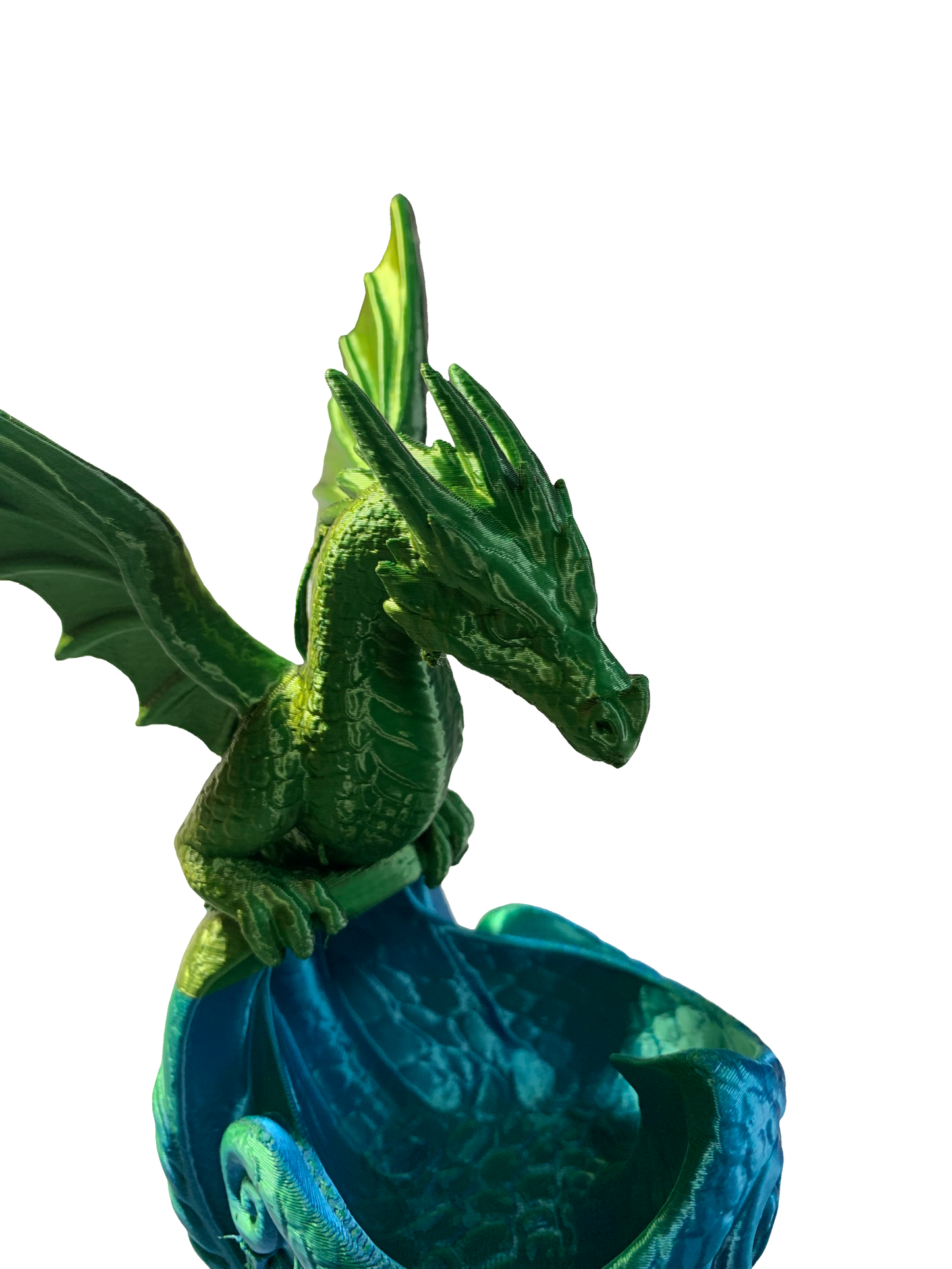 Dragon Nest Flower Pot- green black turquoise shimmer
