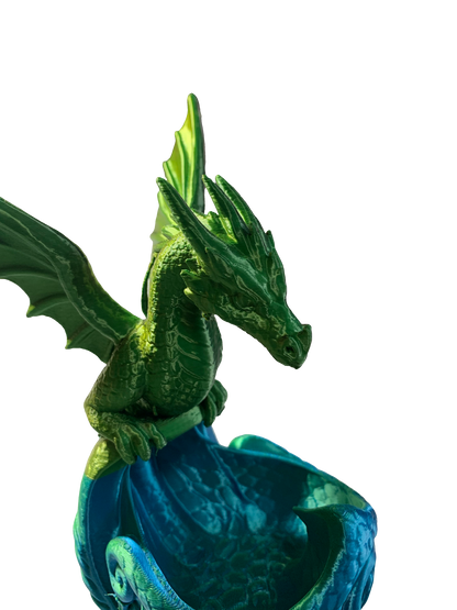 Dragon Nest Flower Pot- green black turquoise shimmer