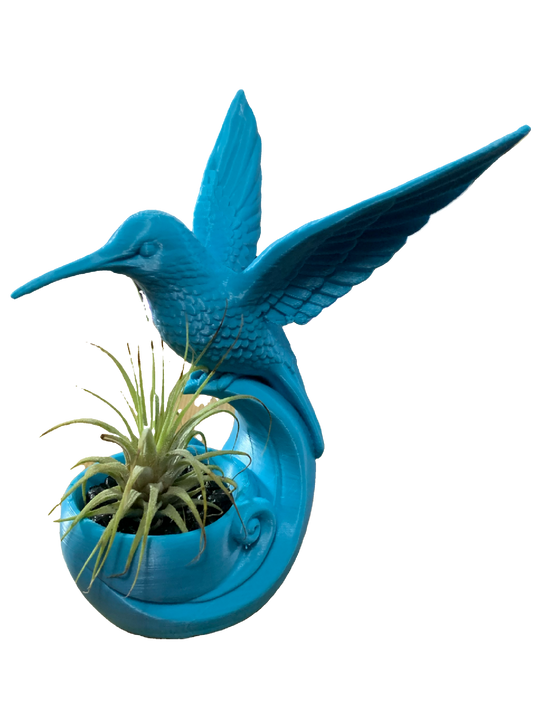 Humming Bird Flower Pot - sky blue
