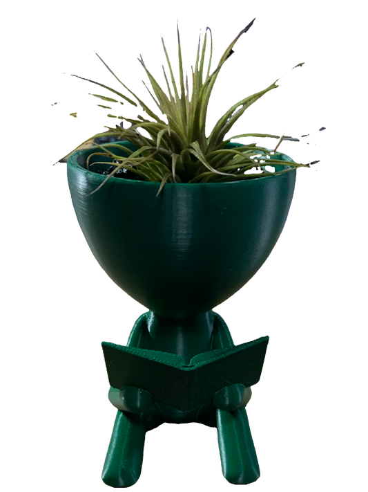 Reader Flower Pot - green
