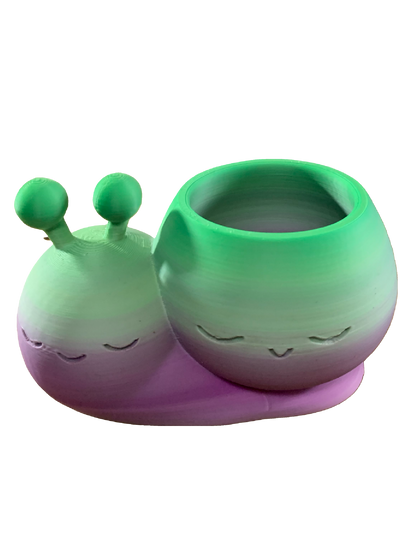 Snail Flower Pot - green purple
