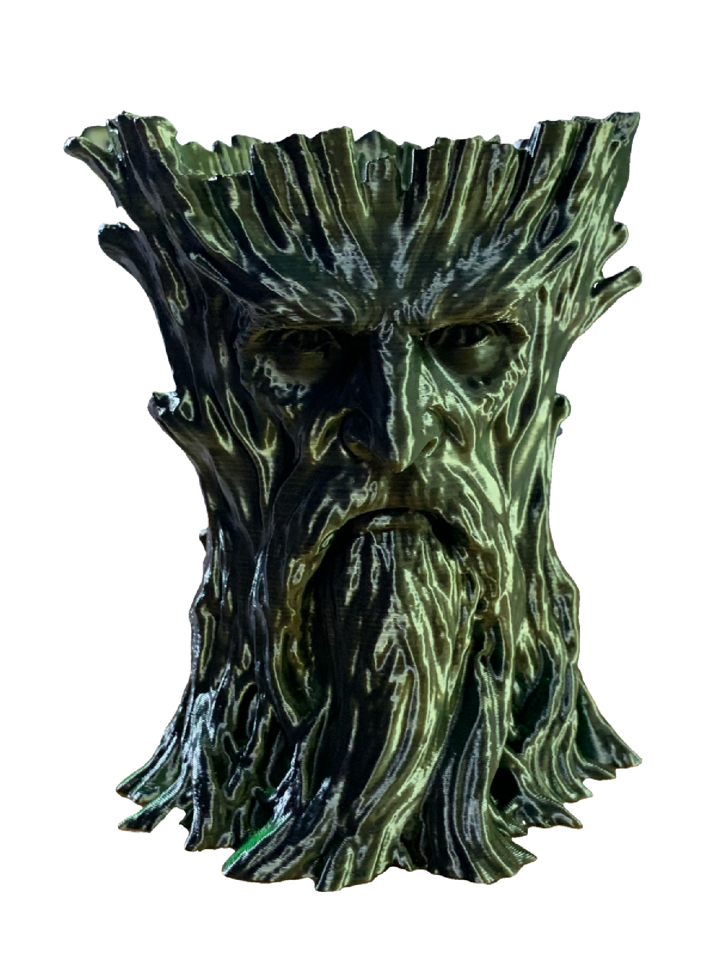 Tree Being Flower Pot - green black shimmer