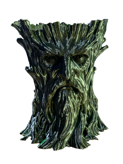 Tree Being Flower Pot - green black shimmer