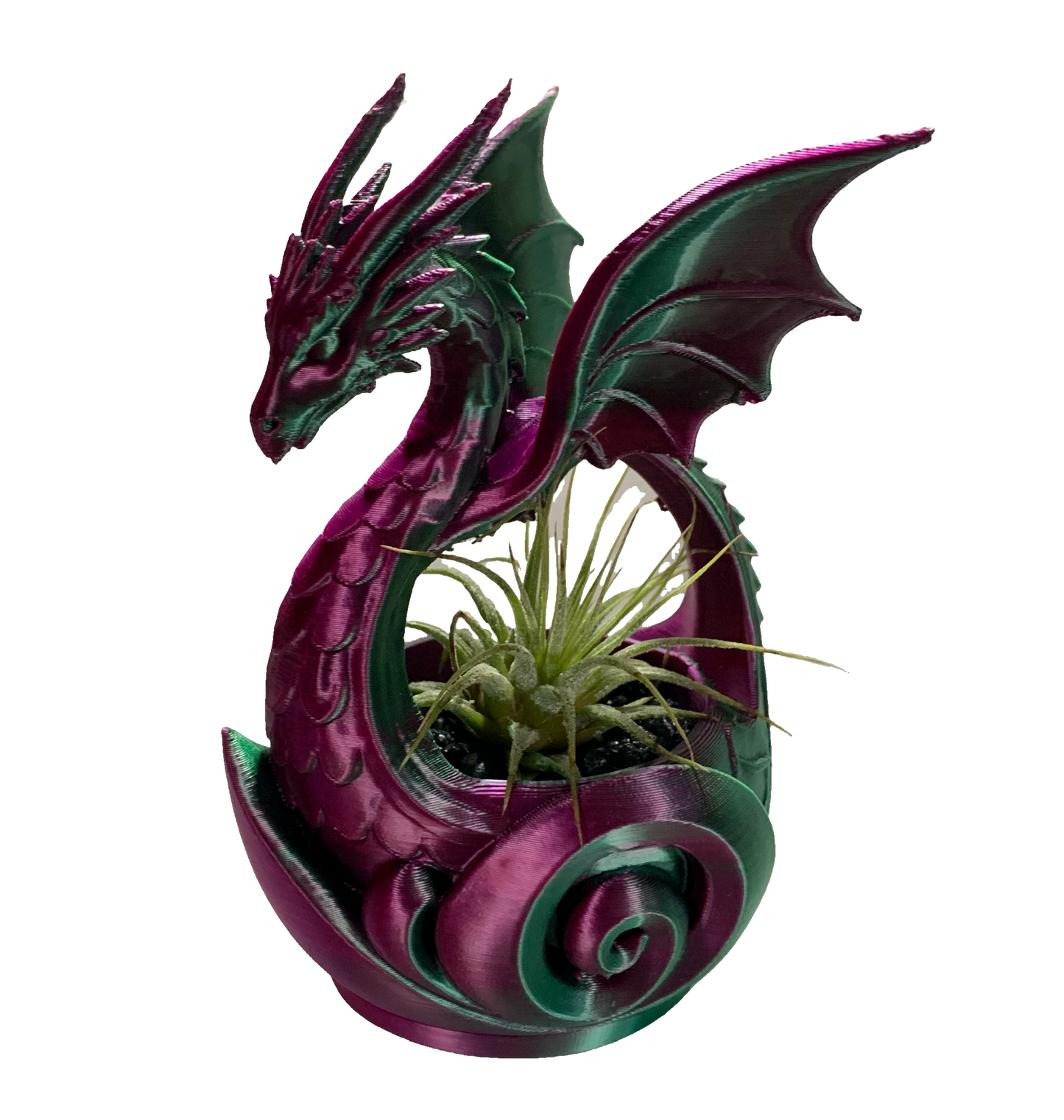 Dragon Flower Pot- purple green shimmer