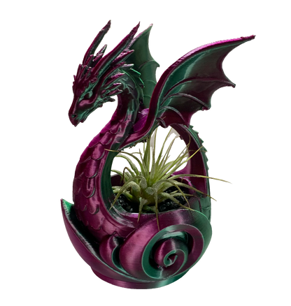 Dragon Flower Pot- purple green shimmer