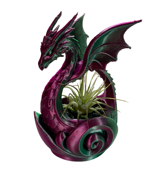 Dragon Flower Pot- purple green shimmer