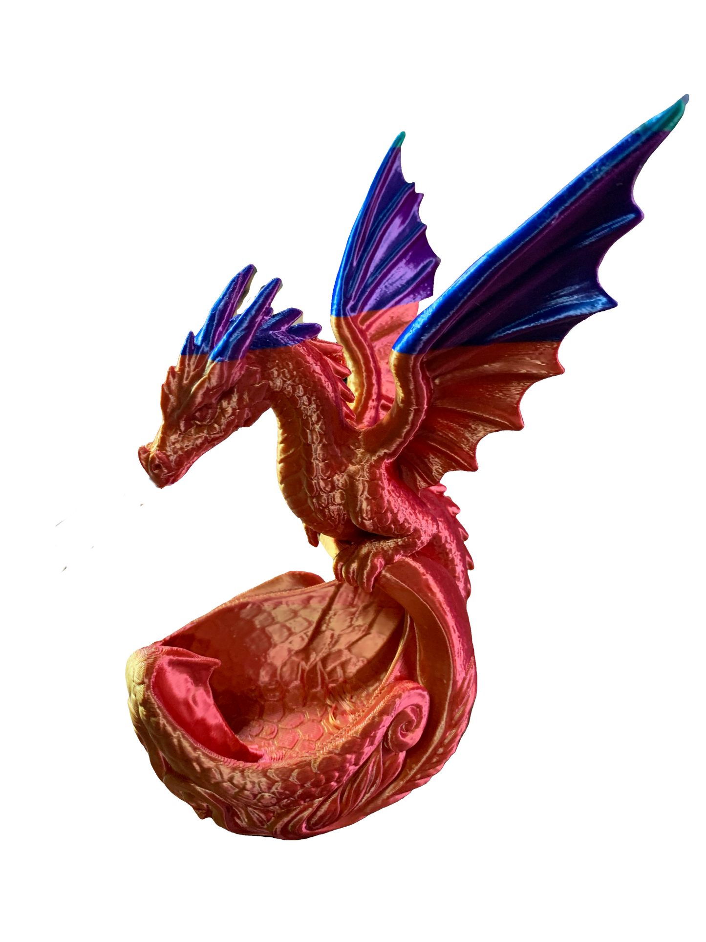 Dragon Nest Flower Pot- red orange electric blue shimmer