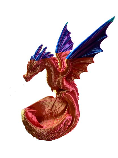 Dragon Nest Flower Pot- red orange electric blue shimmer