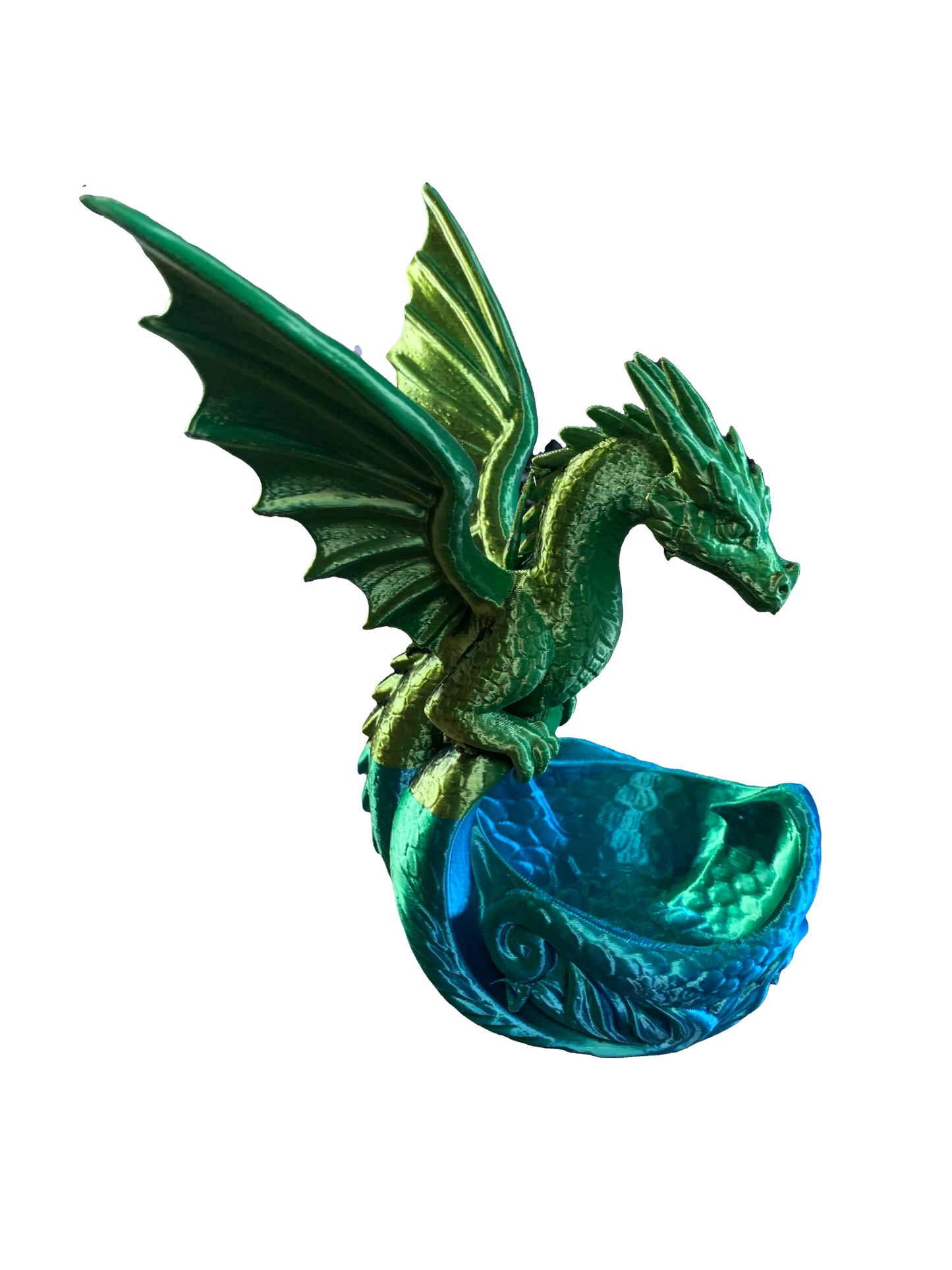 Dragon Nest Flower Pot- green black turquoise shimmer