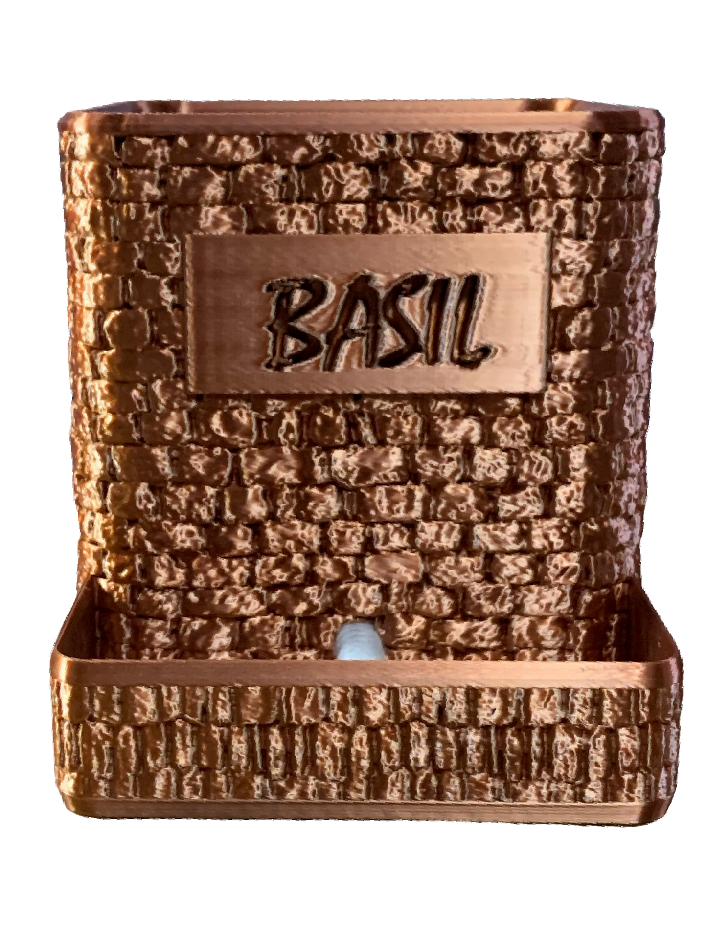Basil Self Watering Flower Pot - copper tone