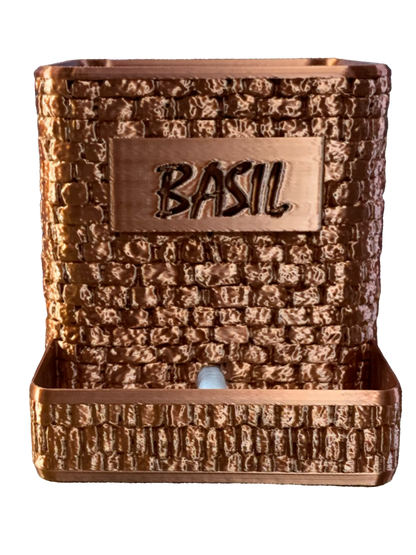 Basil Self Watering Flower Pot - copper tone