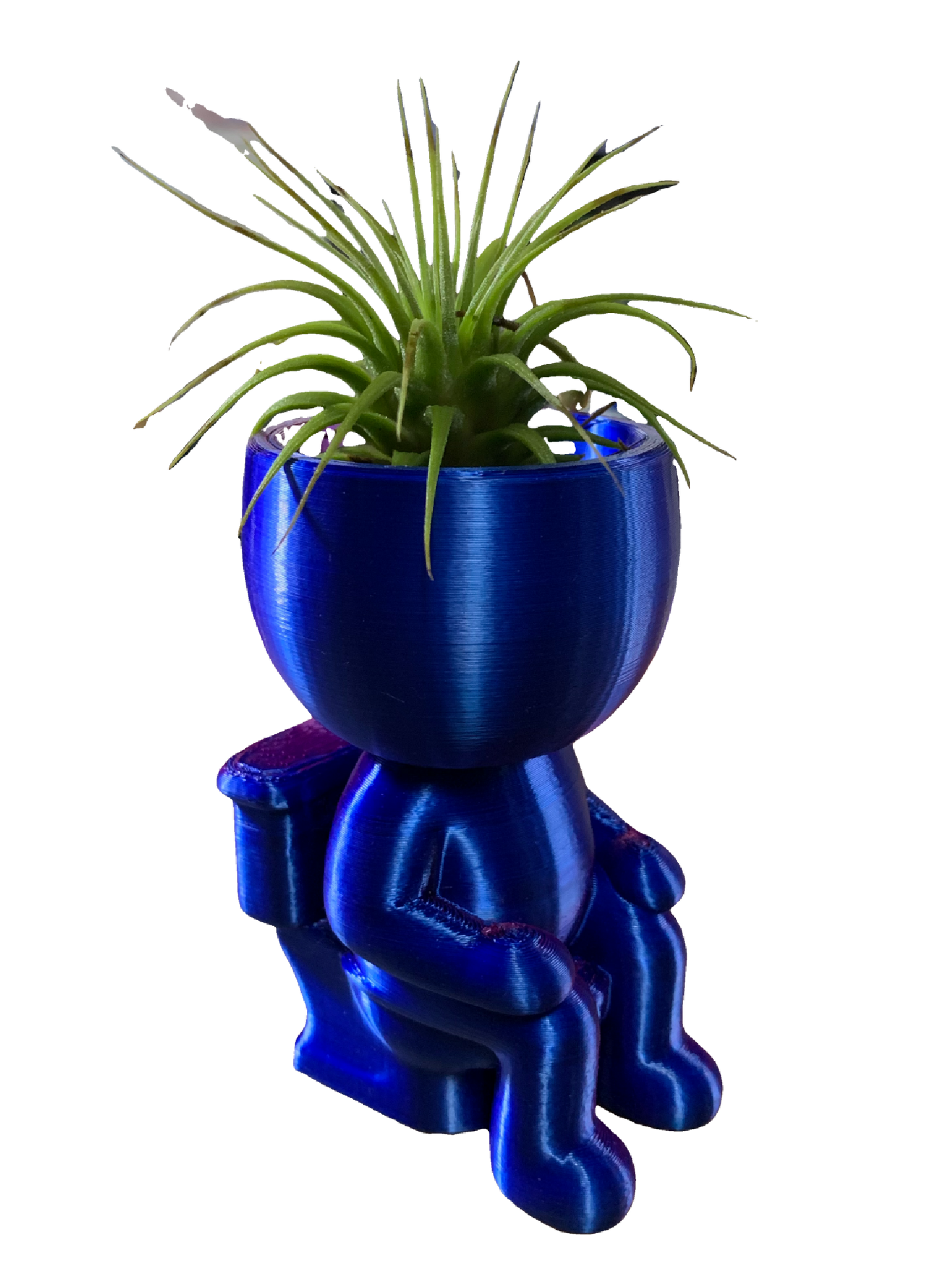 Tiolet Flower Pot - red blue shimmer