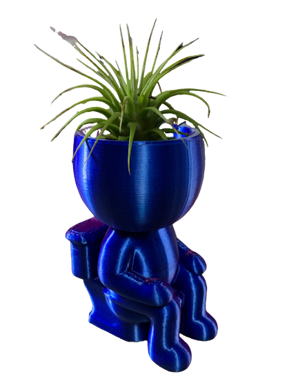Tiolet Flower Pot - red blue shimmer
