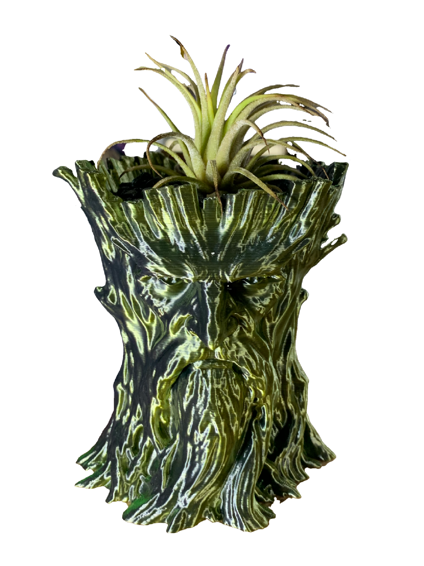 Tree Being Flower Pot - green black shimmer