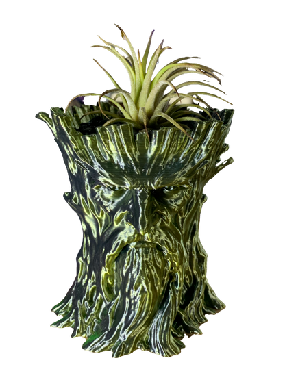 Tree Being Flower Pot - green black shimmer