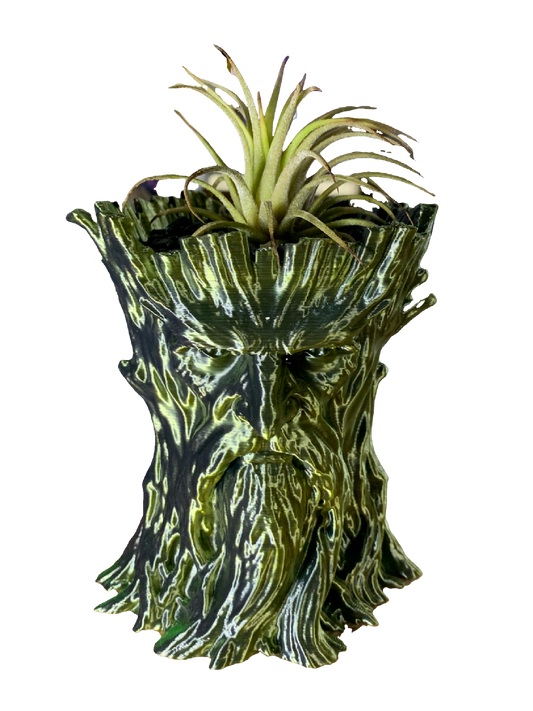 Tree Being Flower Pot - green black shimmer