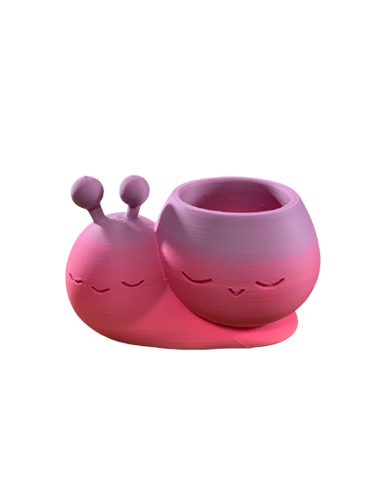 Snail Flower Pot - pink purple