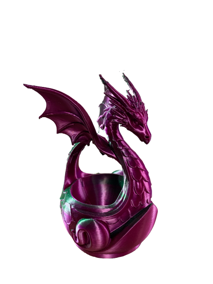 Dragon Flower Pot- purple green shimmer