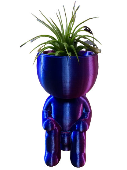 Tiolet Flower Pot - red blue shimmer
