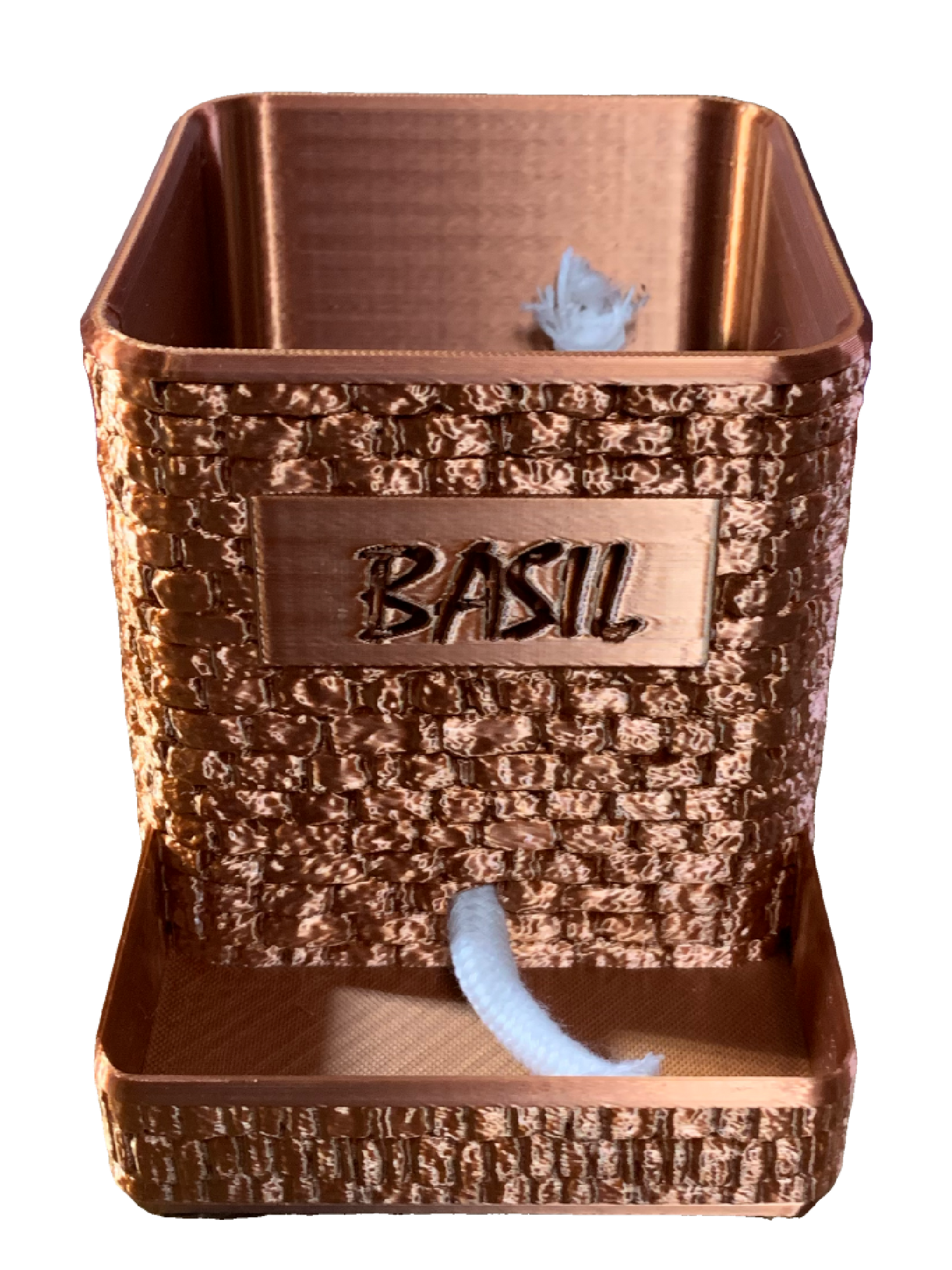Basil Self Watering Flower Pot - copper tone
