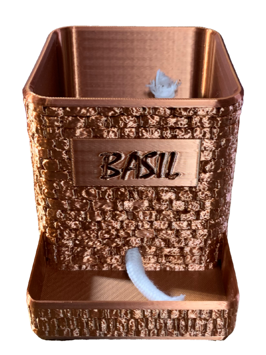 Basil Self Watering Flower Pot - copper tone
