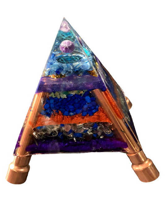 Orgone Pyramid - Ascension Orgone Energy Large Pyramid with copper legs adjustable to 10 feet for Home and Garden Protection