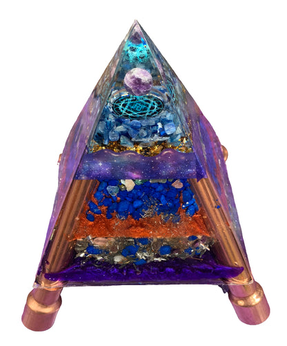 Ascension Orgone Energy Large Pyramid with copper legs adjustable to 10 feet for Home and Garden Protection
