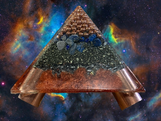 2 - Orgone Energy Pyramid of Giza Cap Stone - w/ copper couplers to add pipes up to 5'