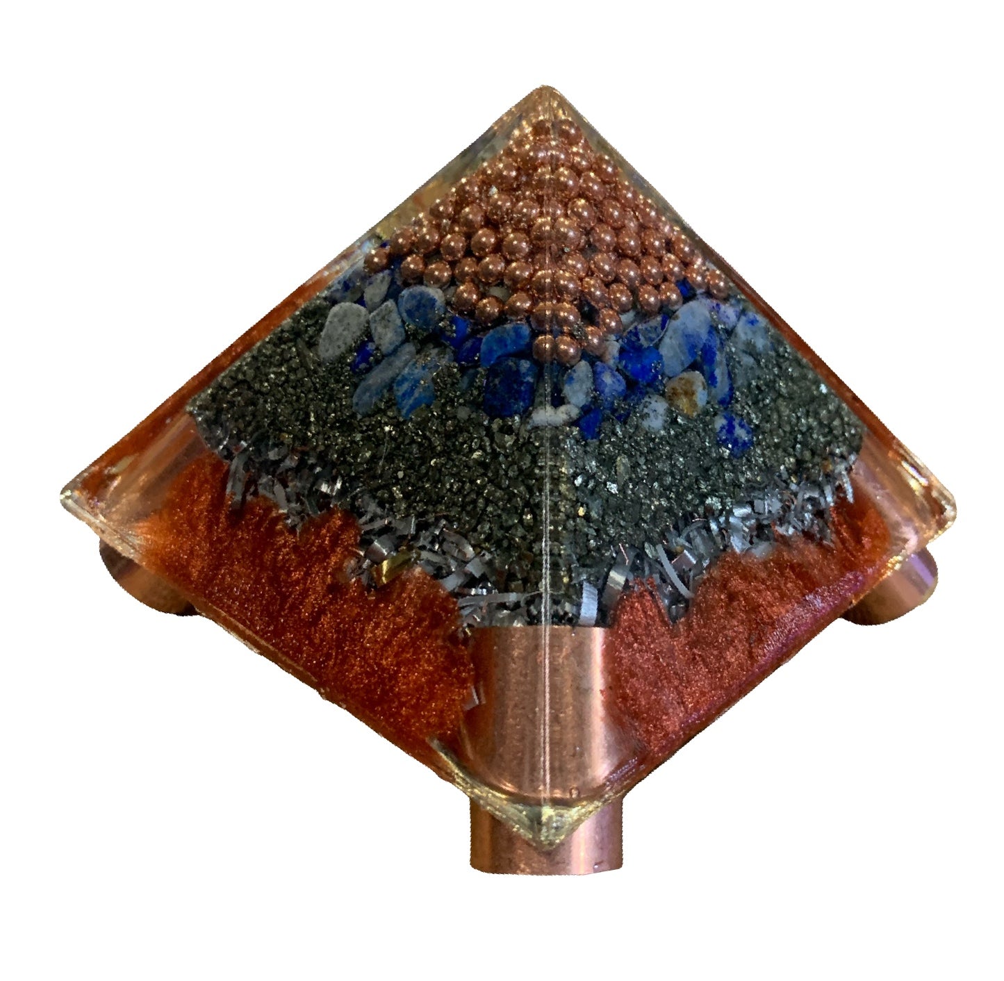 2 - Orgone Energy Pyramid of Giza Cap Stone - w/ copper couplers to add pipes up to 5'
